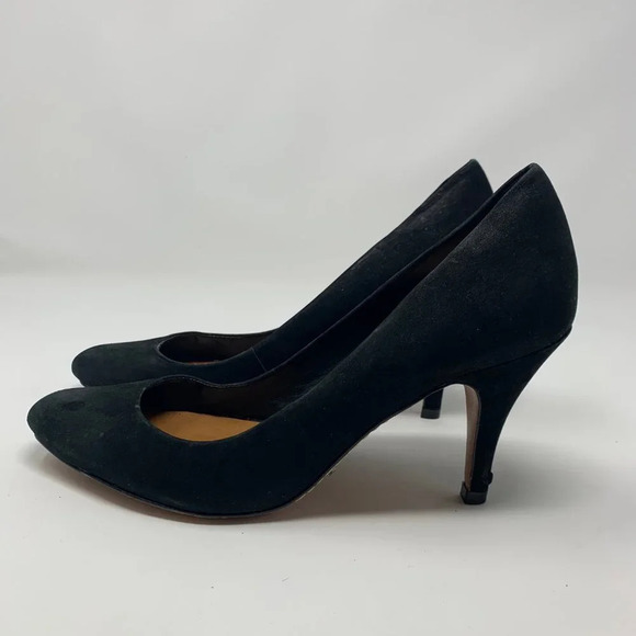 Schutz Black Suede Closed Toe Classic Pumps Heels - Picture 7 of 8